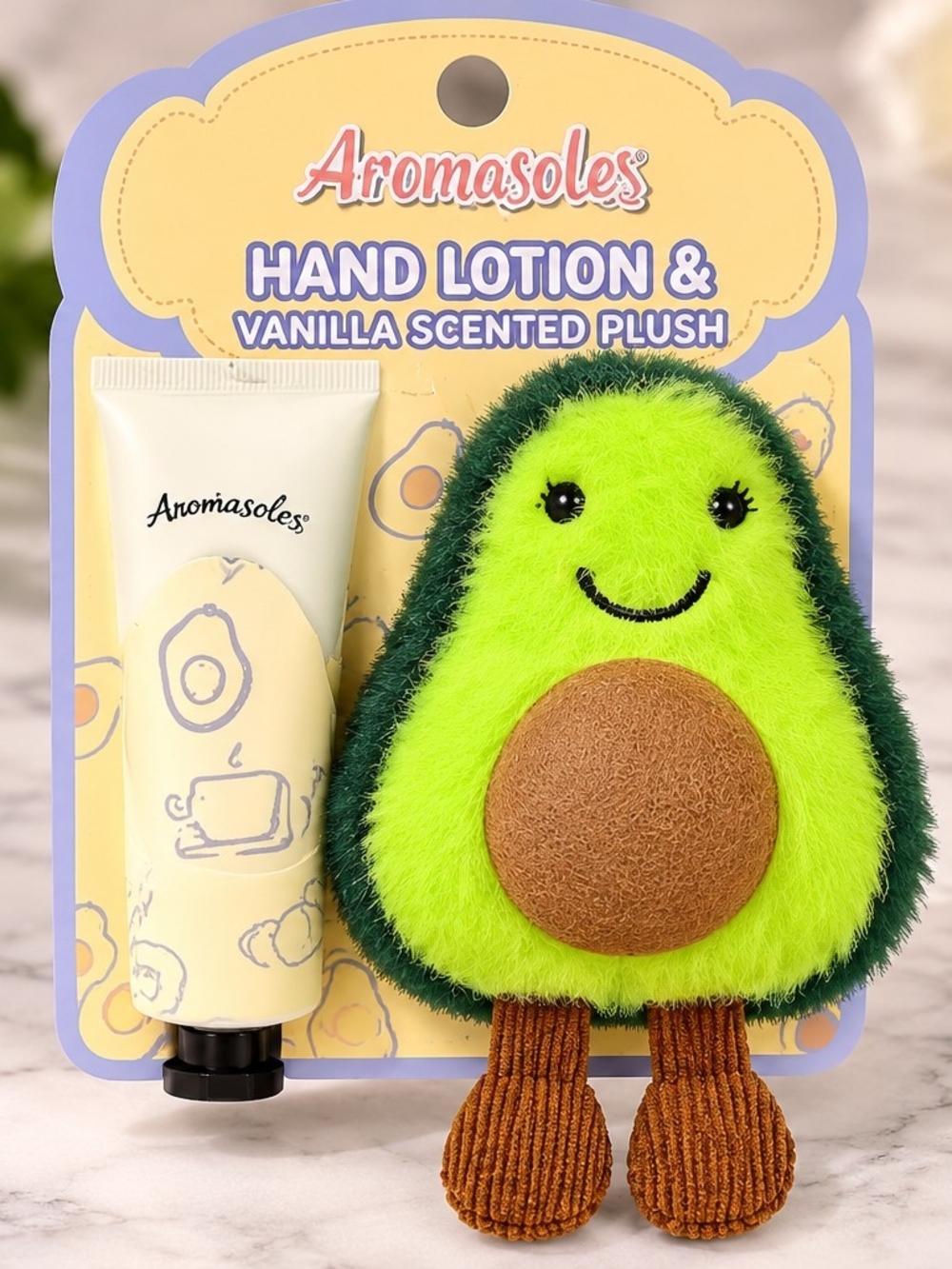 Green Avocado Key & Card Holder with Plush Charm